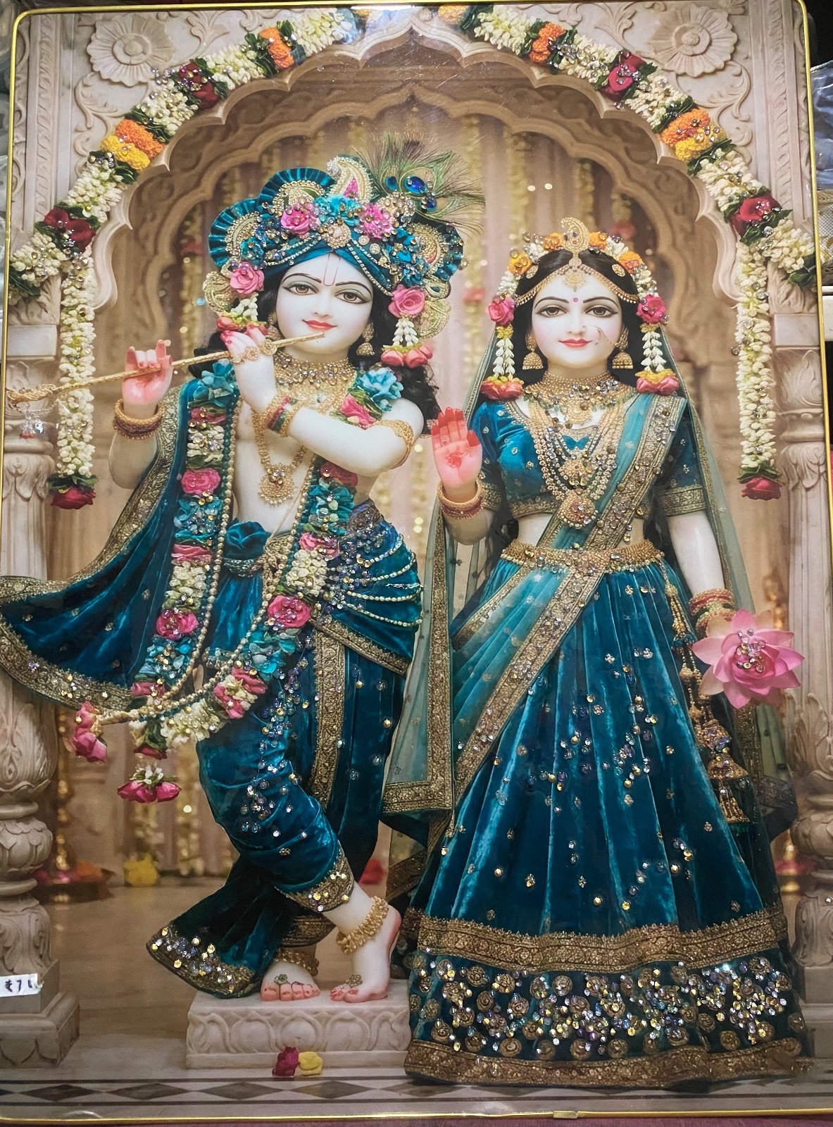 Crystal painting of Radha Krishna