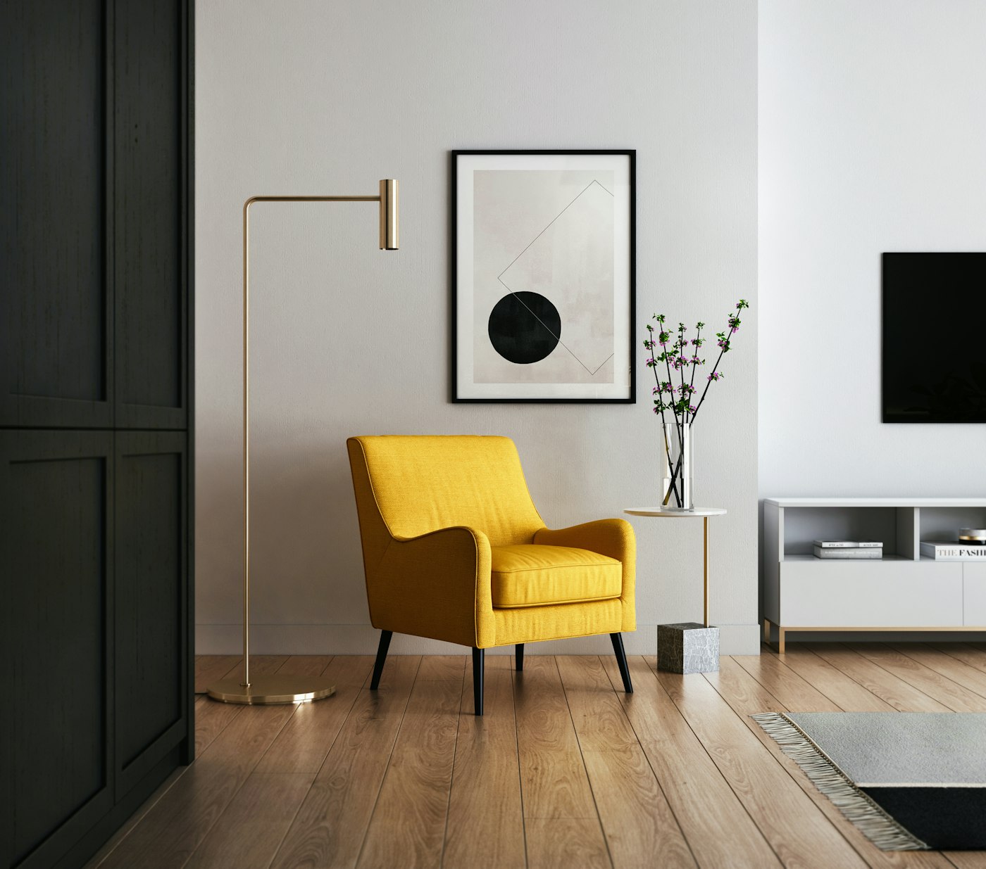 A warmly decorated living room